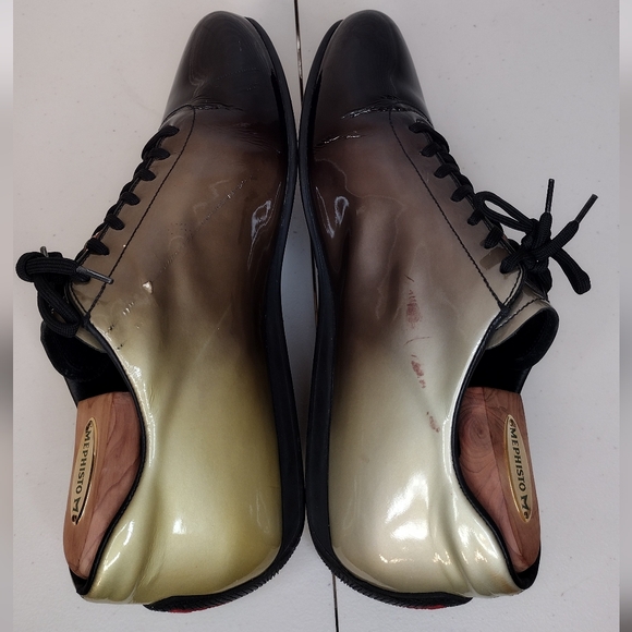 Prada Vintage Men's Ombre Patent Leather Lace Up Golf Athletic Sneakers Size 8 - Picture 4 of 15